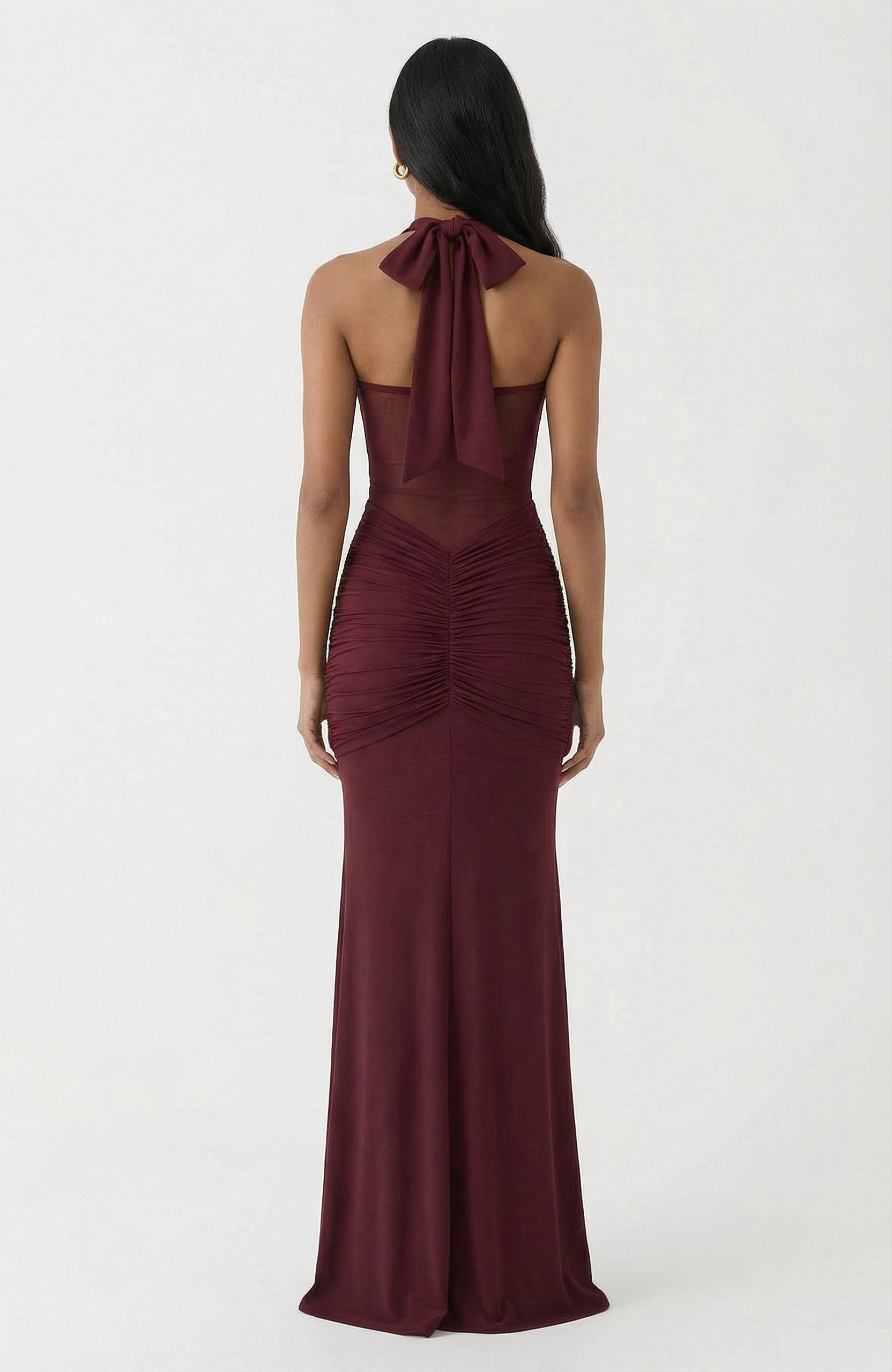 Elegant Bella Maxi Dress - Burgundy