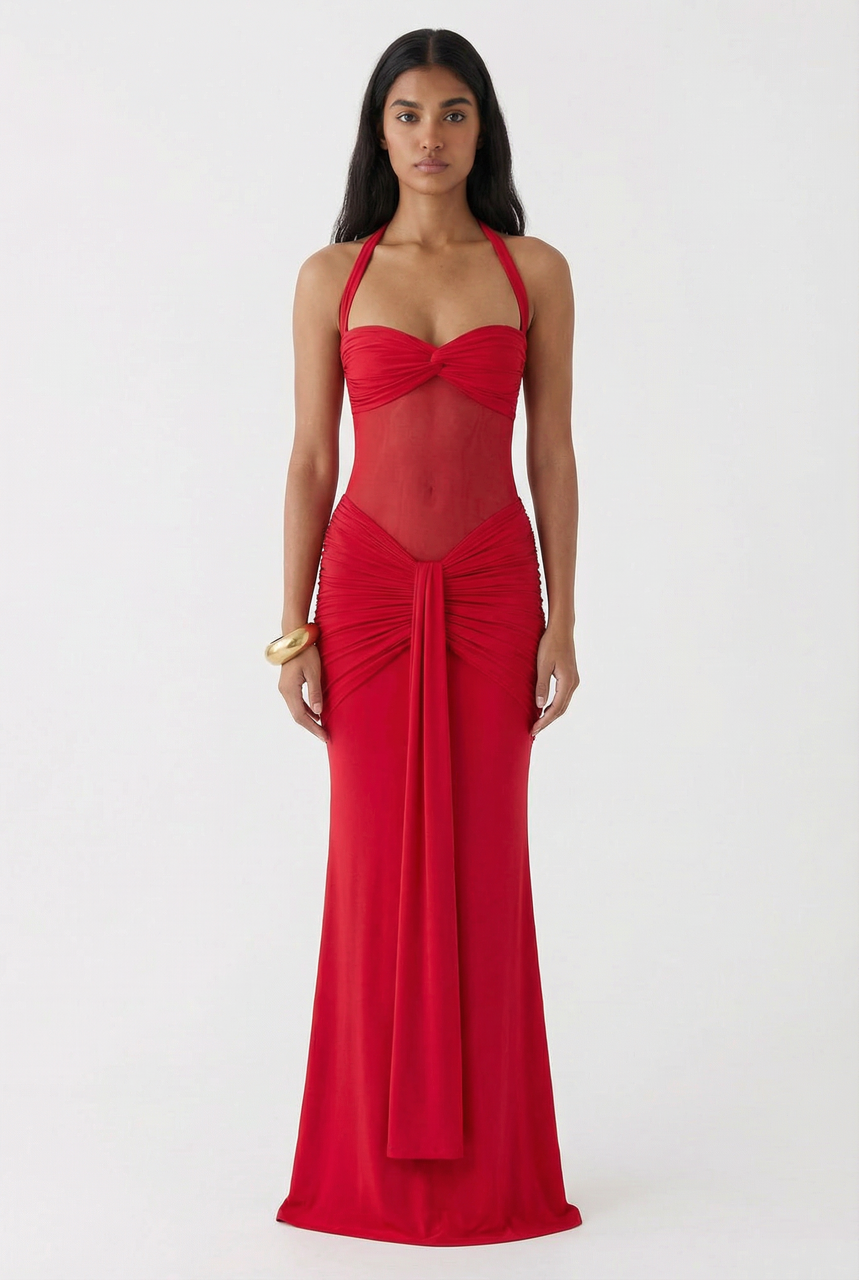 Elegant Bella Maxi Dress - Red
