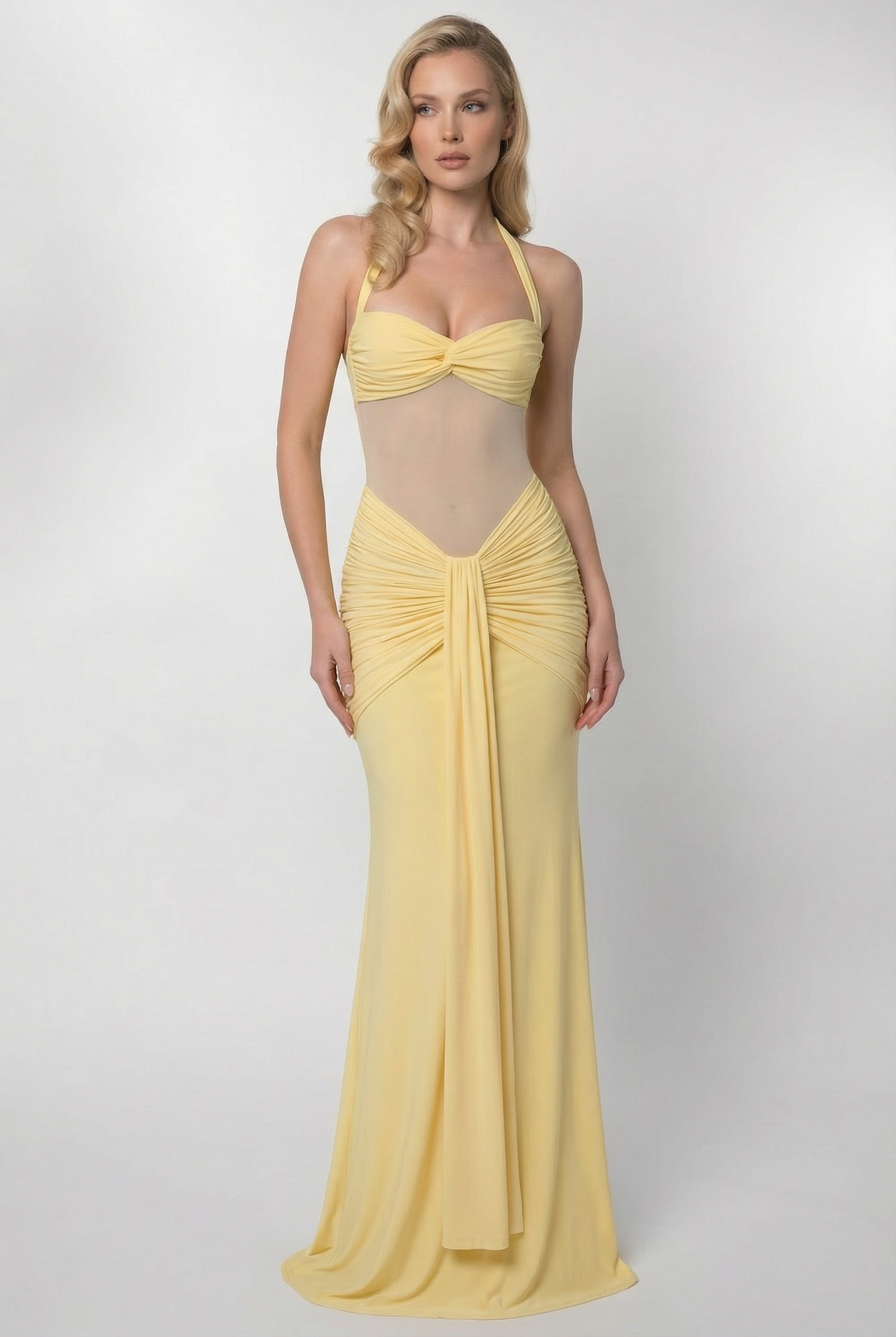 Elegant Bella Maxi Dress - Yellow