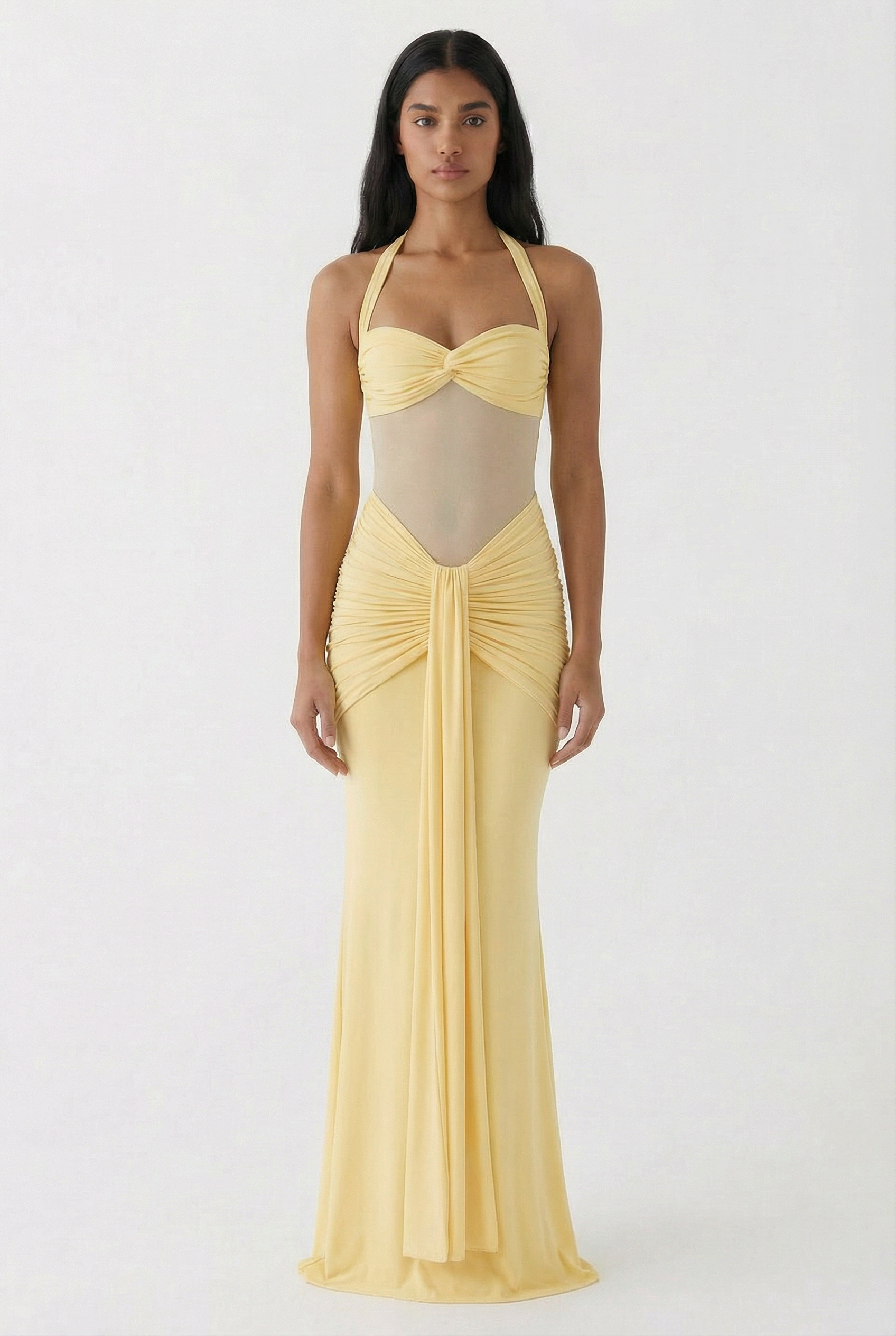 Elegant Bella Maxi Dress - Yellow