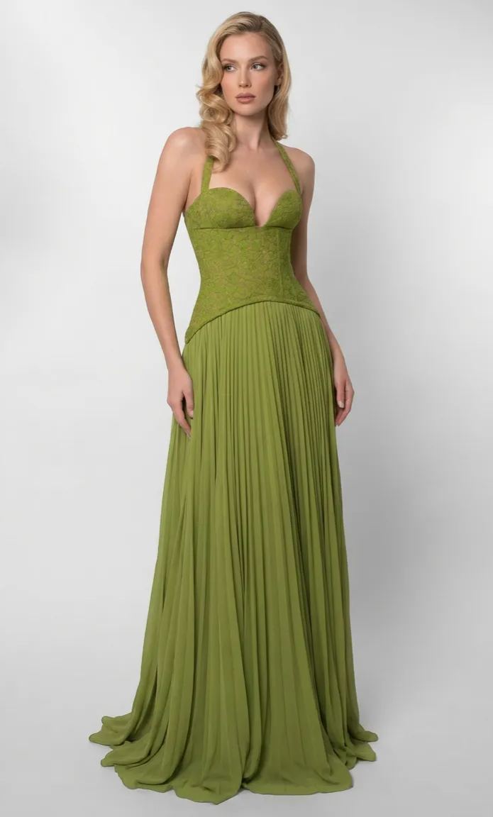 Vibrant Gaia Green Maxi Dress