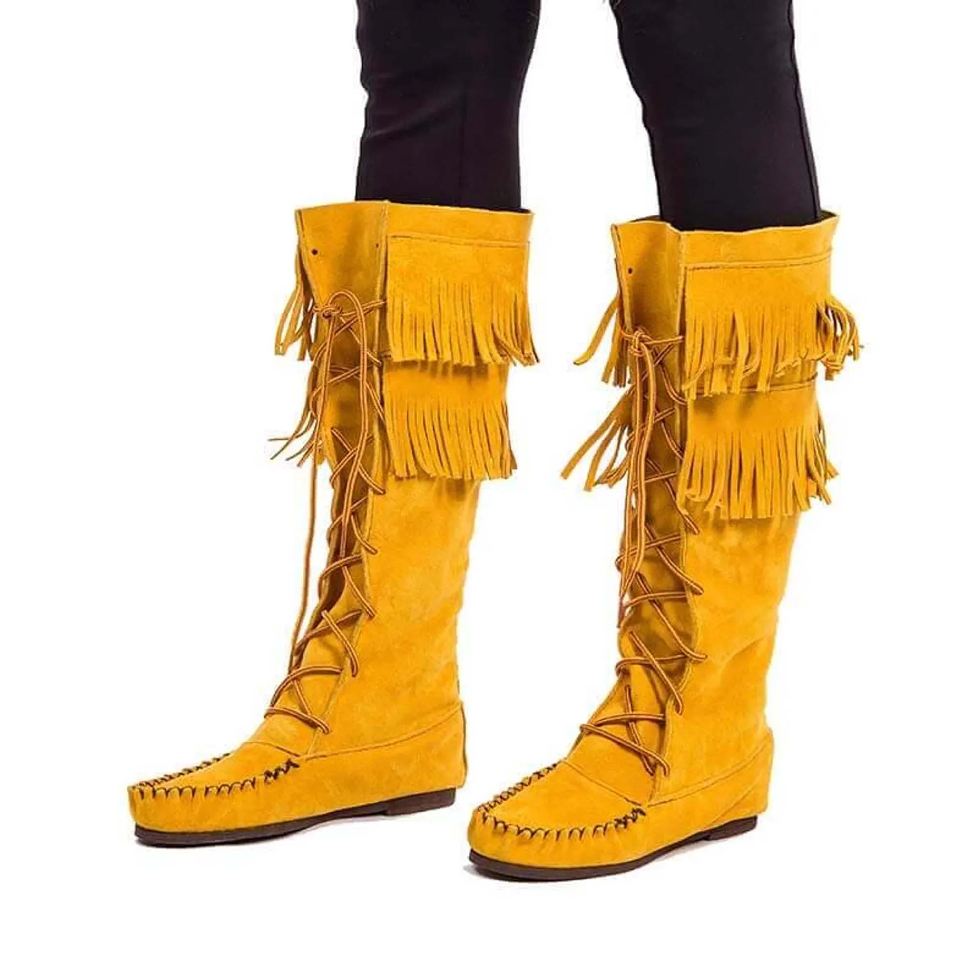 Fringed Yellow Boots Ci10
