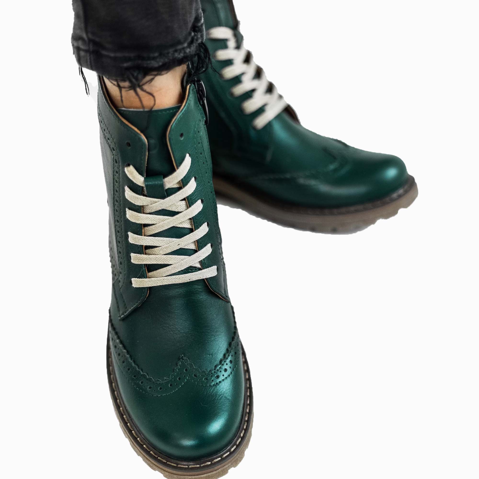Green Leather Women’s Boots Ci6