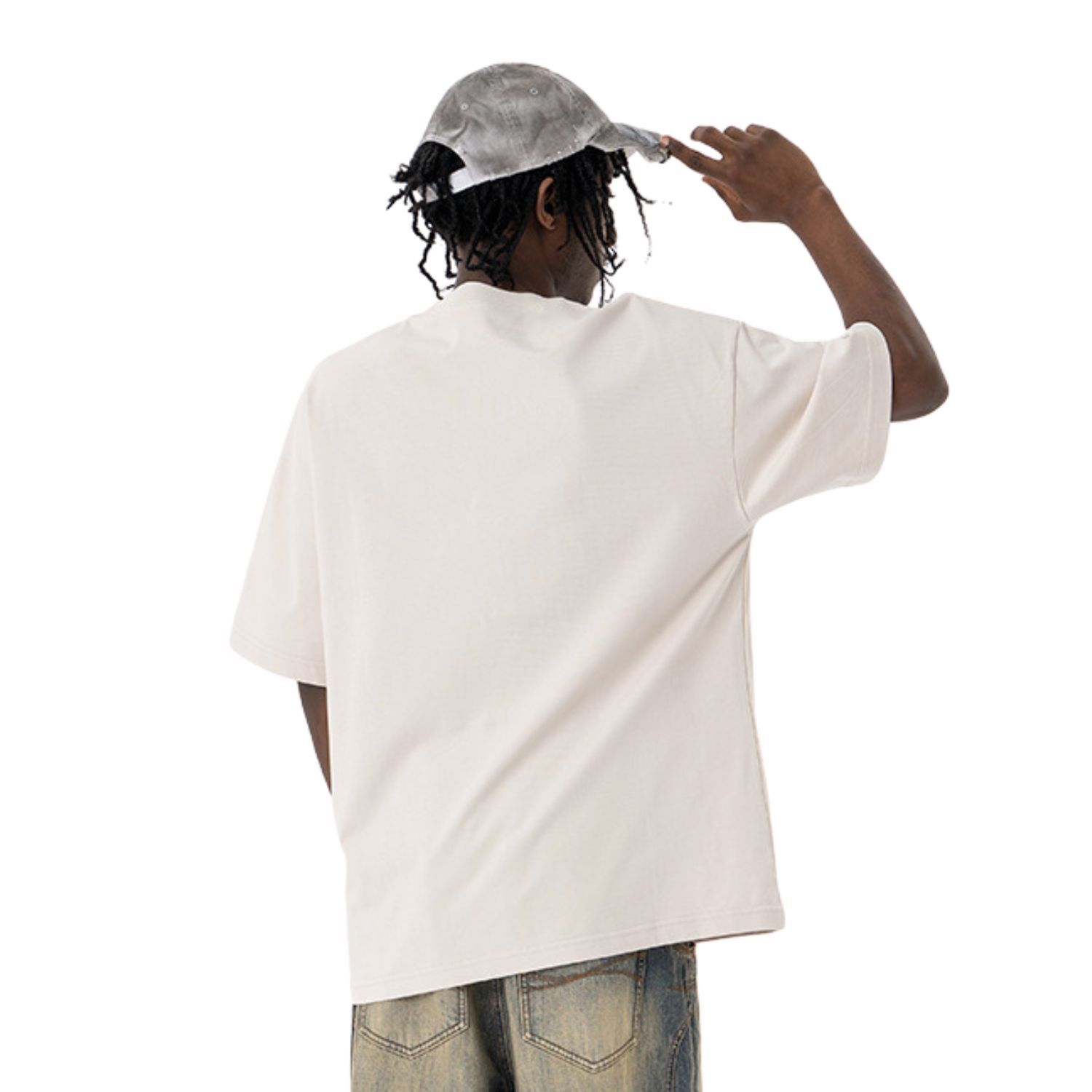 Summer Drop Shoulder Oversized Solid Color Streetwear T-Shirt