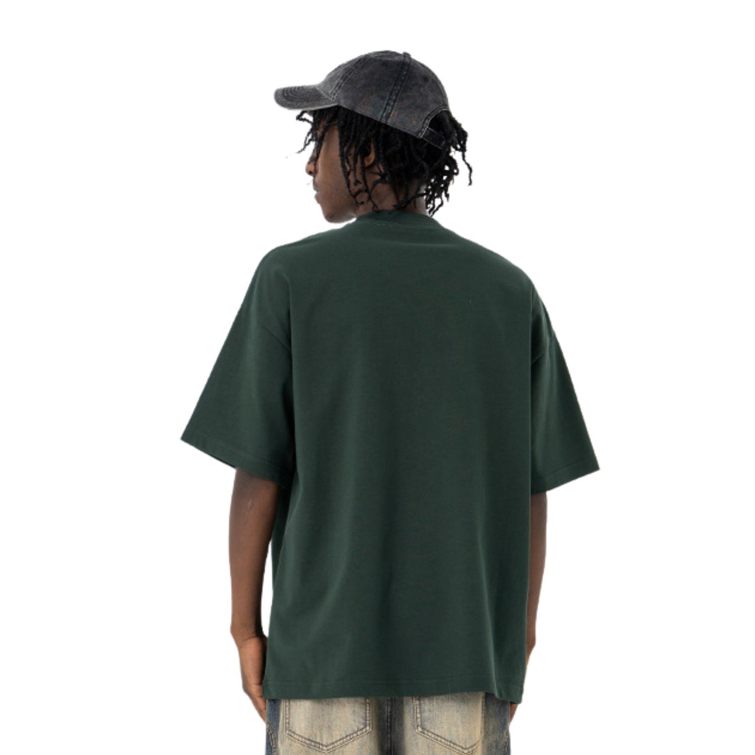 Summer Drop Shoulder Oversized Solid Color Streetwear T-Shirt