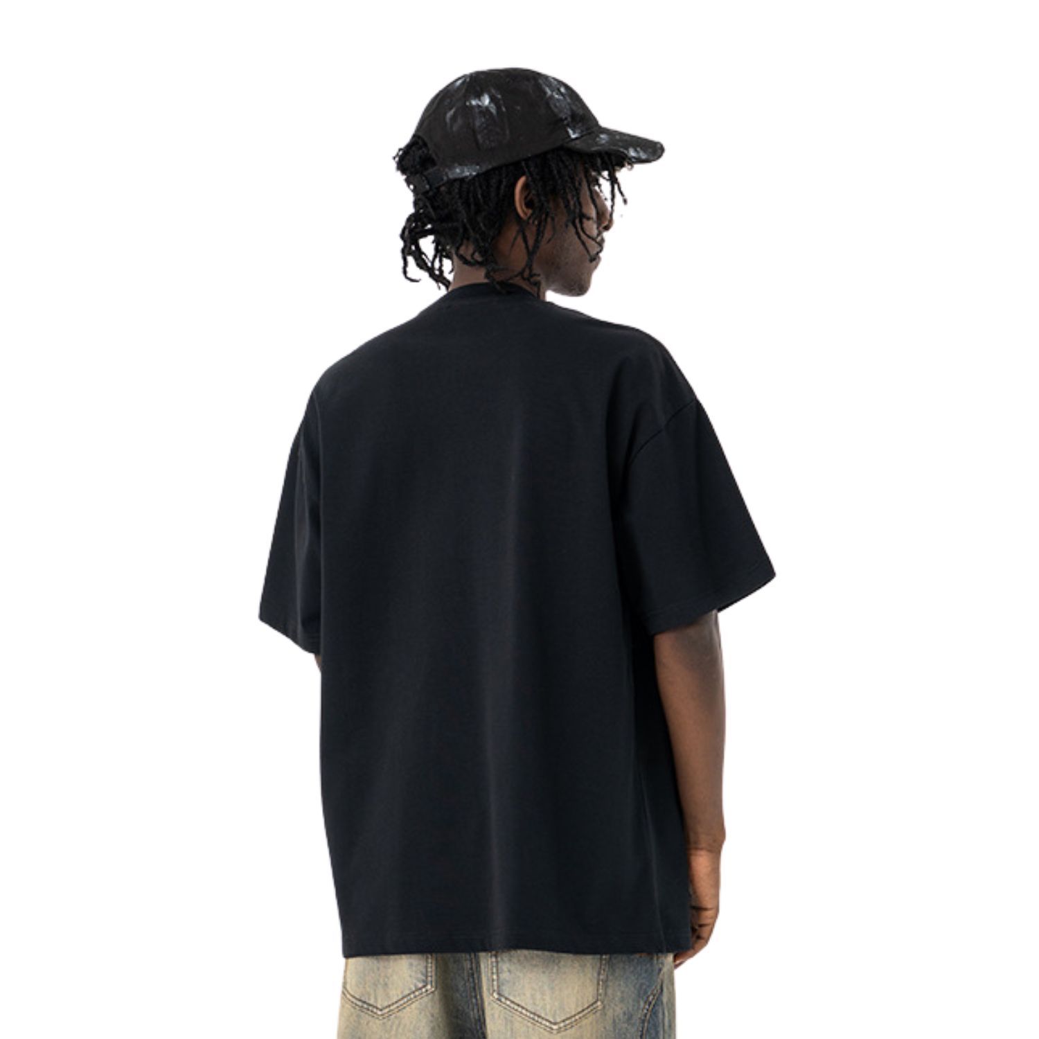Summer Drop Shoulder Oversized Solid Color Streetwear T-Shirt