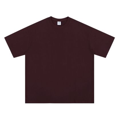 Summer Drop Shoulder Oversized Solid Color Streetwear T-Shirt