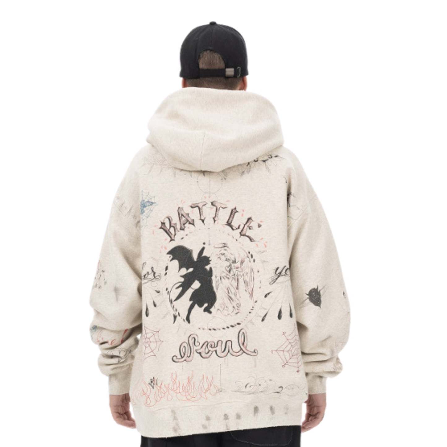 Angel-Devil Vintage Streetwear Hoodie