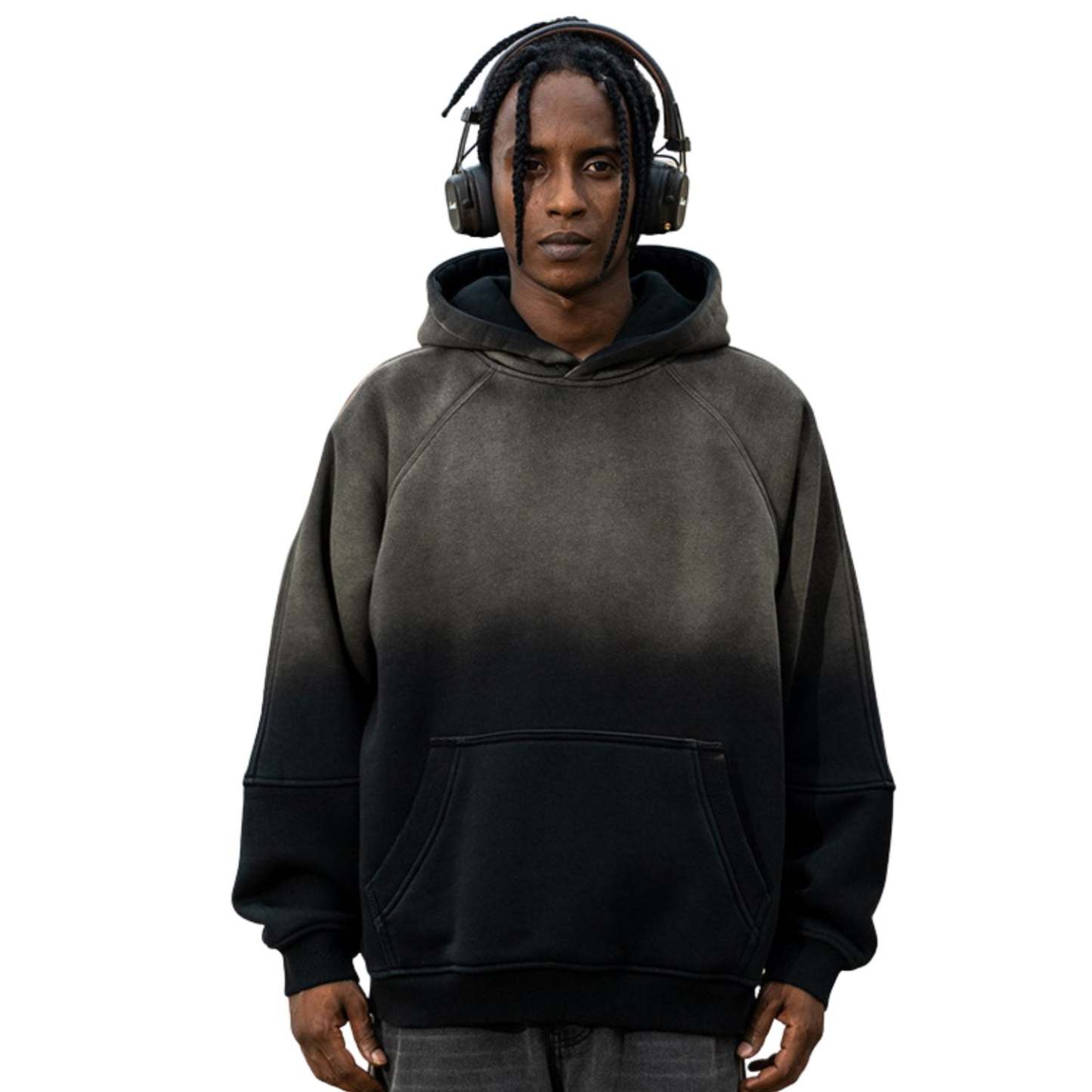 Gradient Streetwear Black Hoodie