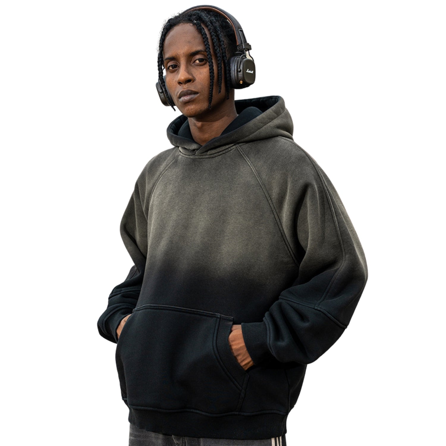 Gradient Streetwear Black Hoodie