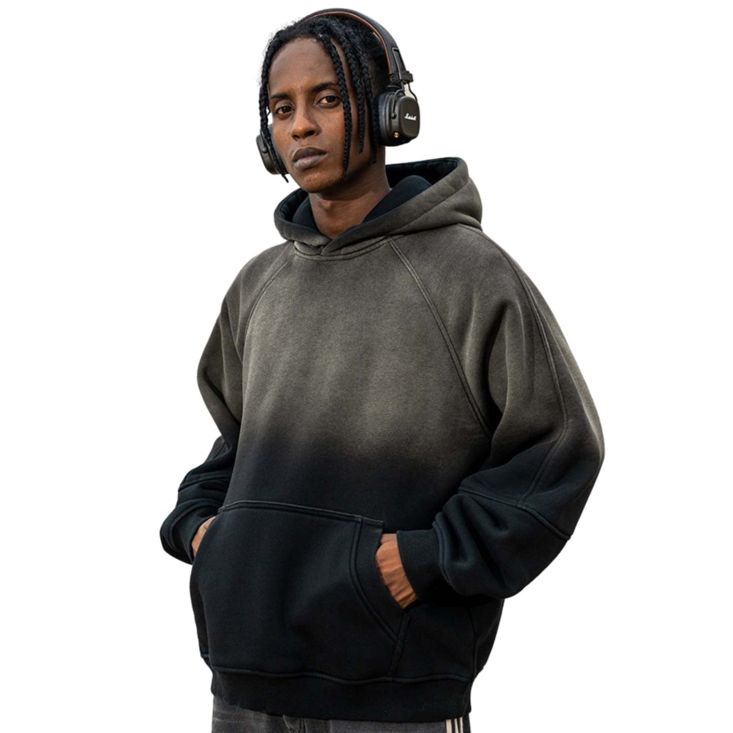 Gradient Streetwear Black Hoodie