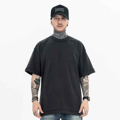Washed 270G Short Sleeve Basic Streetwear T-shirt 