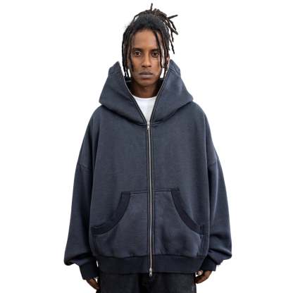 Double Zip Up Streetwear Hoodie