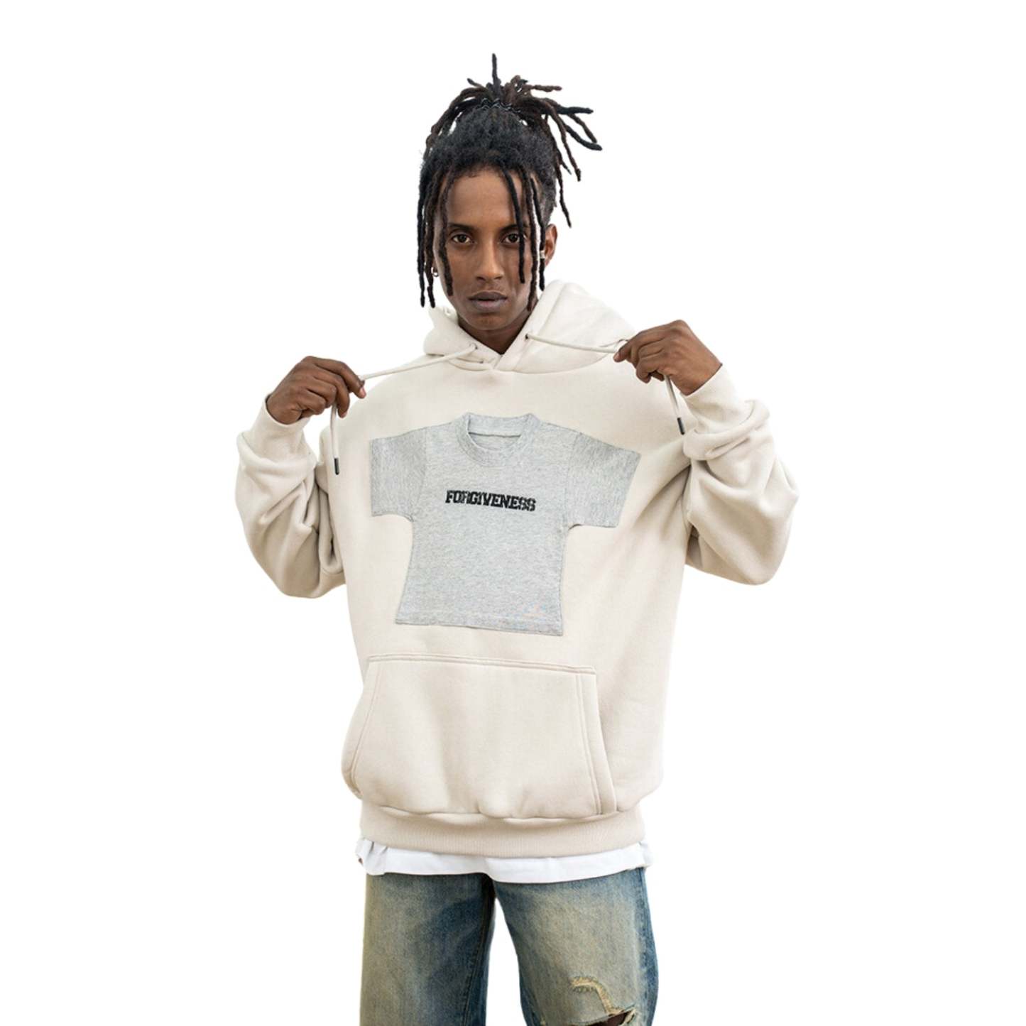 Beige Forgiveness Streetwear Hoodie