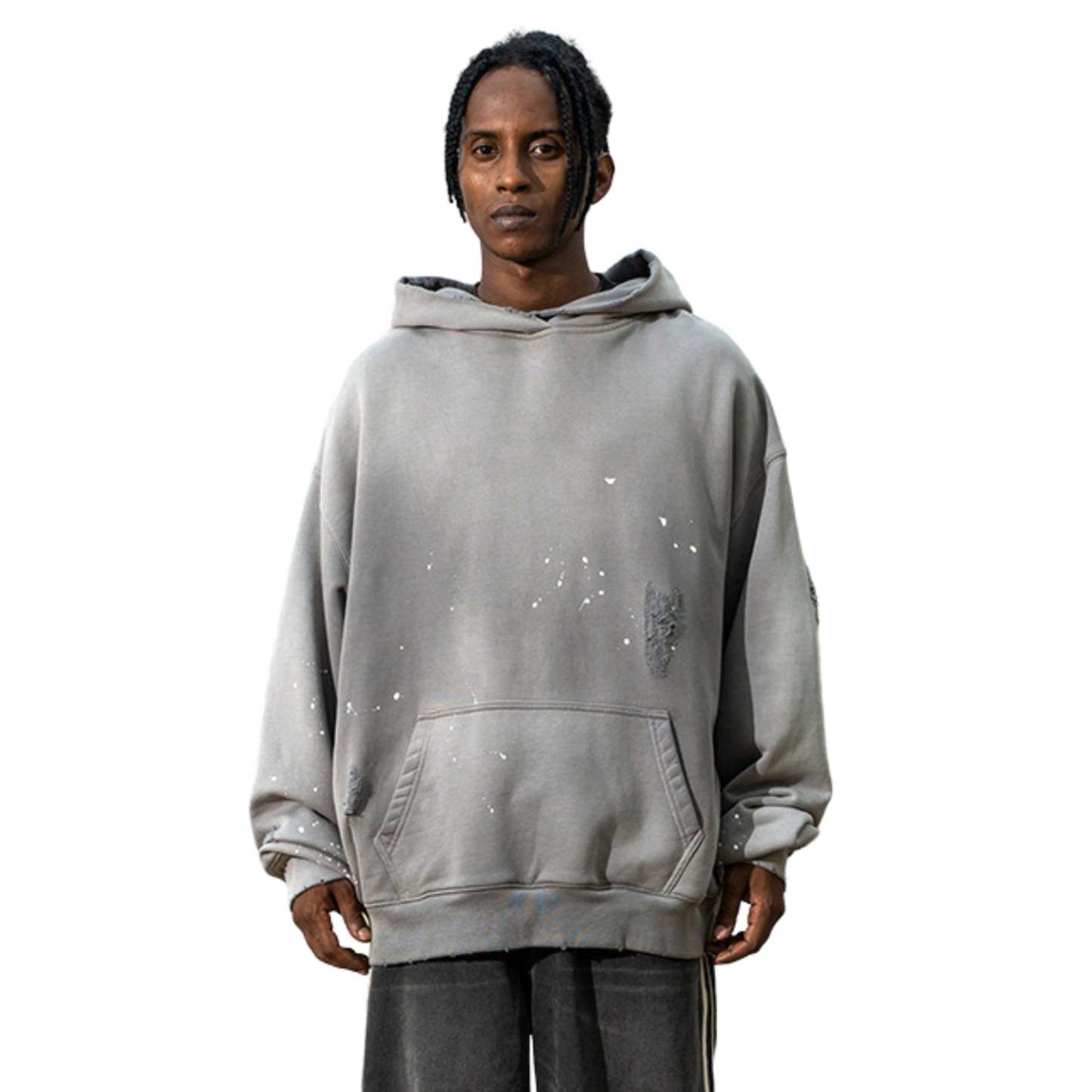 Gray Oversize Urban Streetwear Hoodie