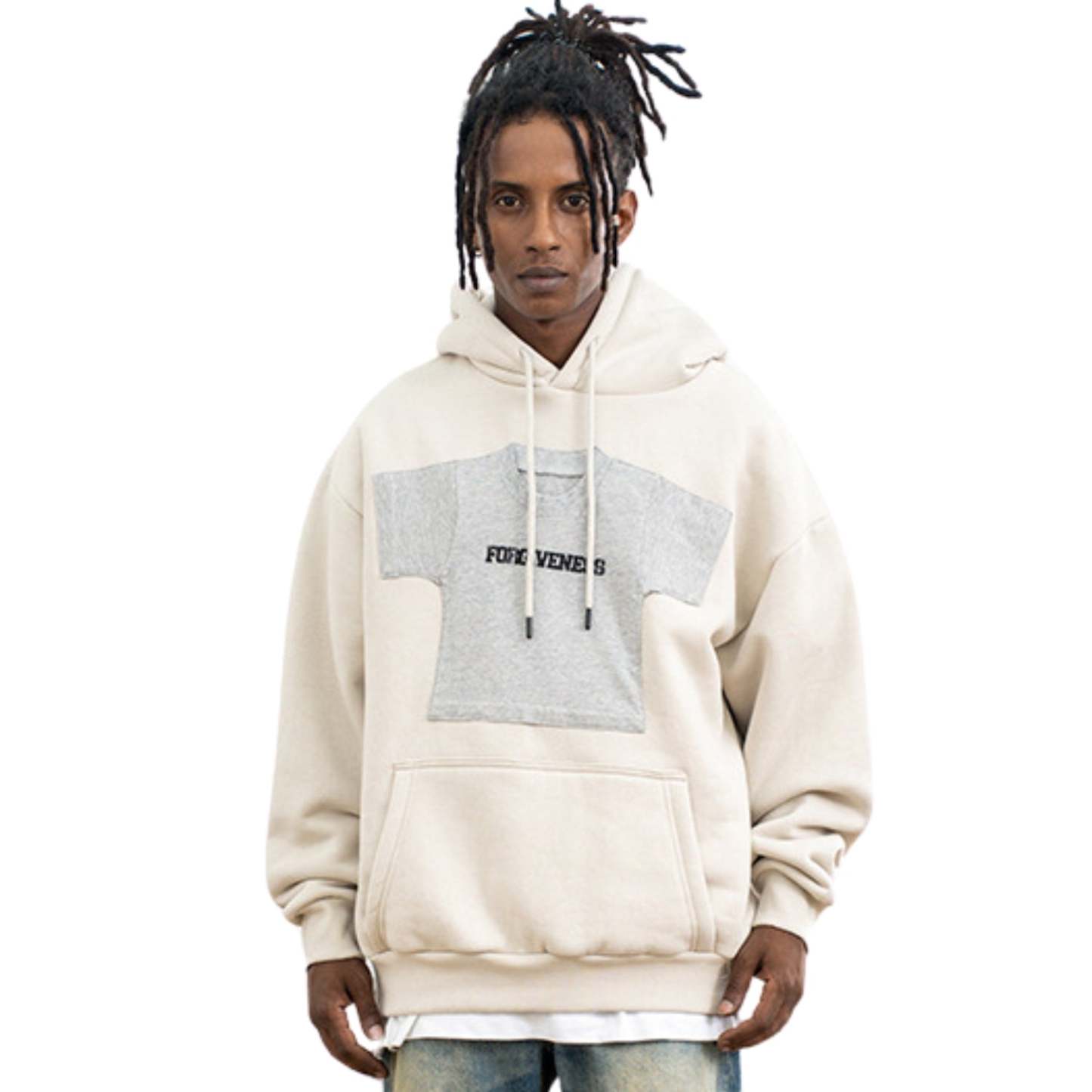 Beige Forgiveness Streetwear Hoodie
