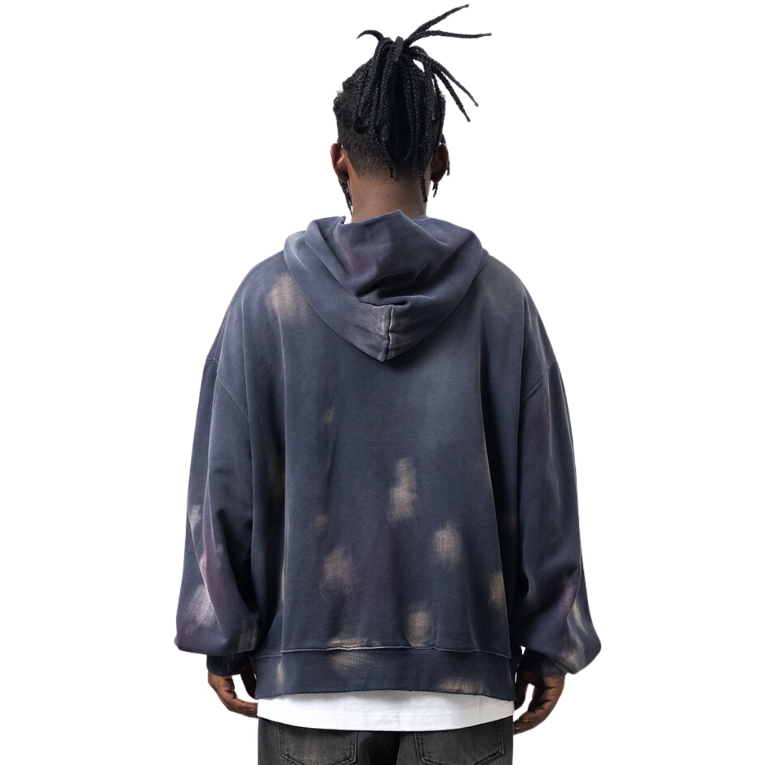 Retro Washed Streetwear Hoodie Back