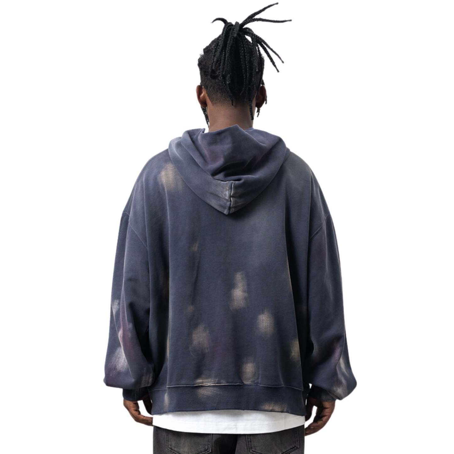 Retro Washed Streetwear Hoodie Back