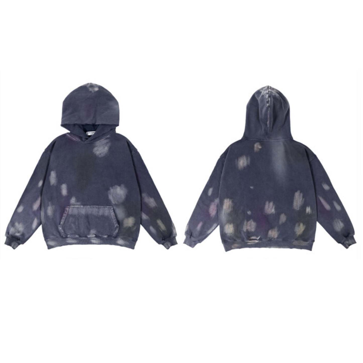 Retro Washed Streetwear Hoodie Front and Back