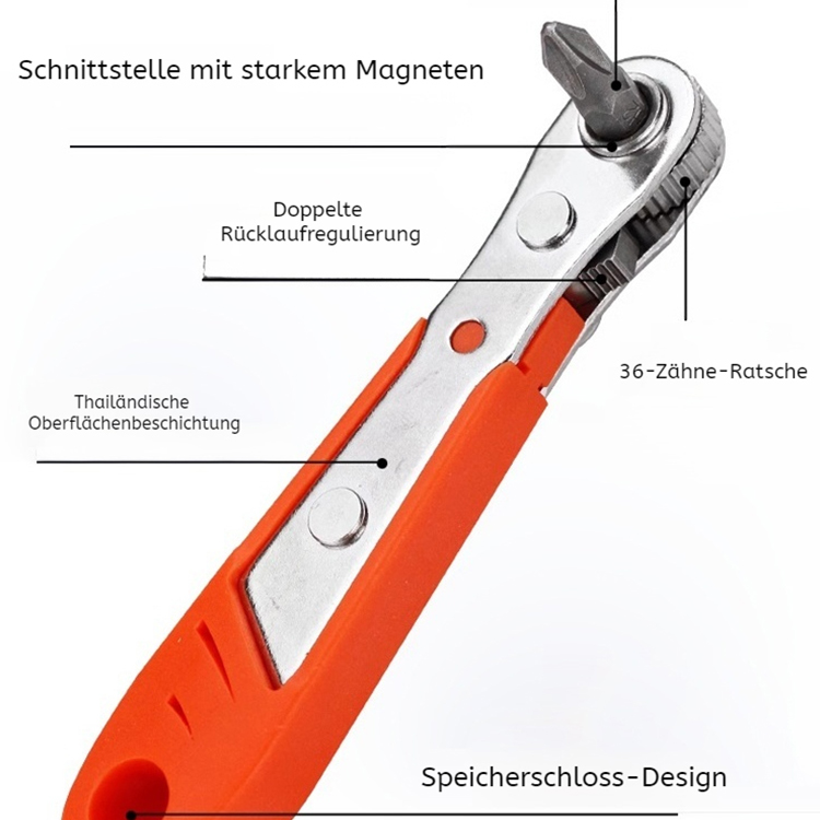 Bit-Steckschlüsselsatz Mehrzweck-Ratschenschraubendreher