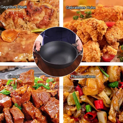 [Unbeschichteter gesunder Topf] Verdickter Doppelohr-Gusseisentopf