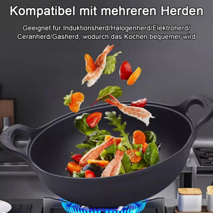 [Unbeschichteter gesunder Topf] Verdickter Doppelohr-Gusseisentopf