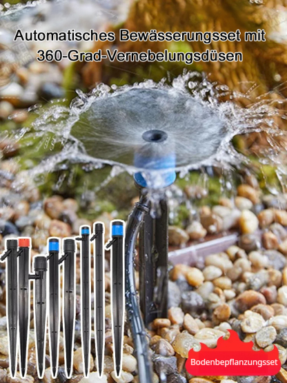 Automatisches Bewässerungsset mit 360-Grad-Vernebelungsdüsen