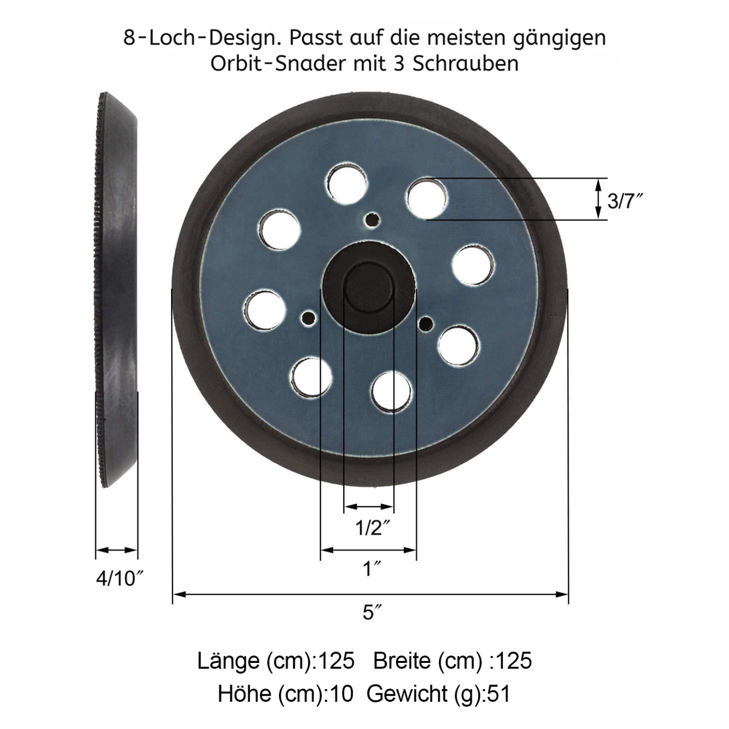 Elektrische Poliermaschine mit Schleifteller und Selbstschleifpapier