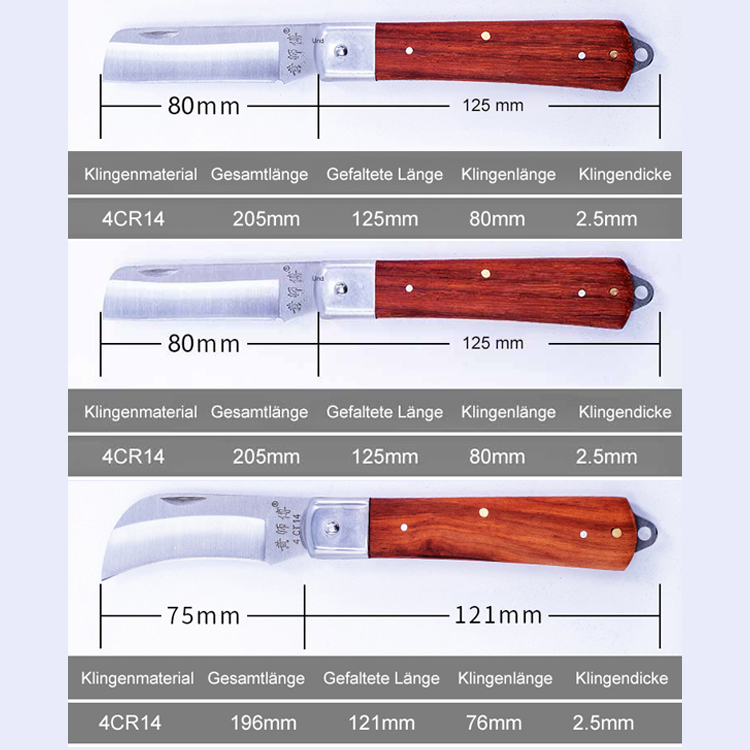 Klappbare Obstbaum-Veredelungsmesser aus Kohlenstoffstahl