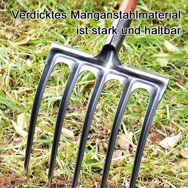 Nahtlos geformte Grabegabel mit vier Zinken aus Manganstahl