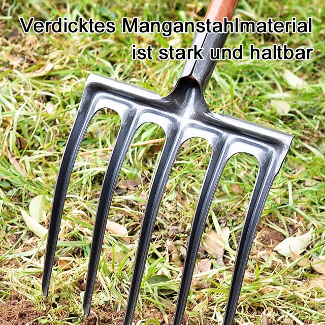 Nahtlos geformte Grabegabel mit vier Zinken aus Manganstahl