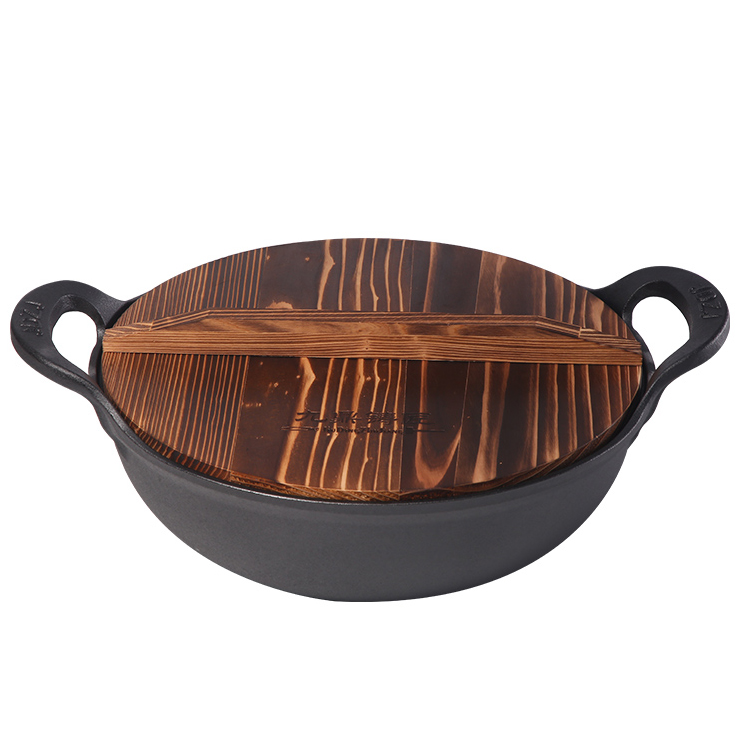 [Unbeschichteter gesunder Topf] Verdickter Doppelohr-Gusseisentopf