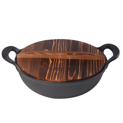 [Unbeschichteter gesunder Topf] Verdickter Doppelohr-Gusseisentopf