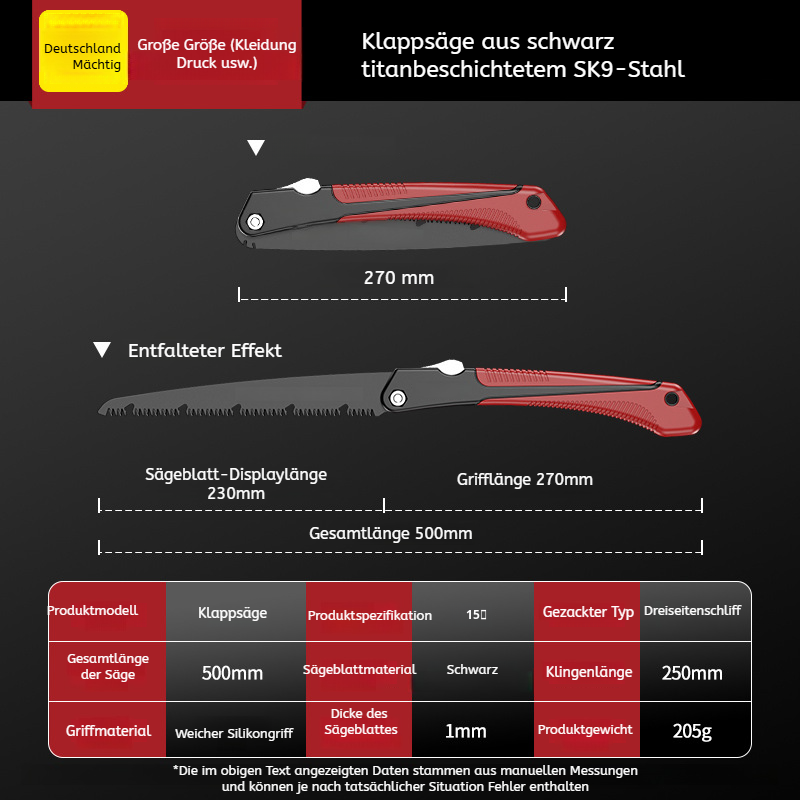 Beliebte rostfreie klappbare Haushaltshandsäge aus Legierung
