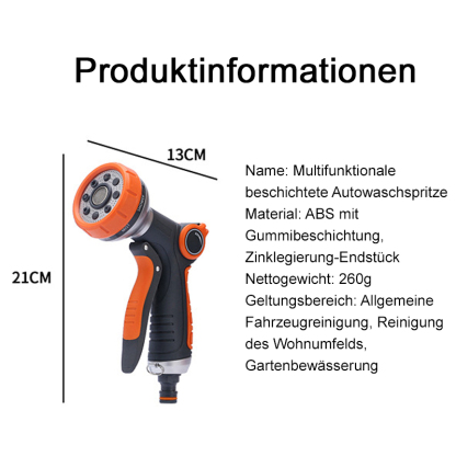 Leichter und einfach zu bedienender Gartenschlauch-Wassersprüher für Autowäsche