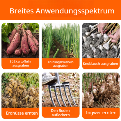 Nahtlos geformte Grabegabel mit vier Zinken aus Manganstahl