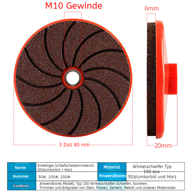 Integrierte Schleifscheibe
