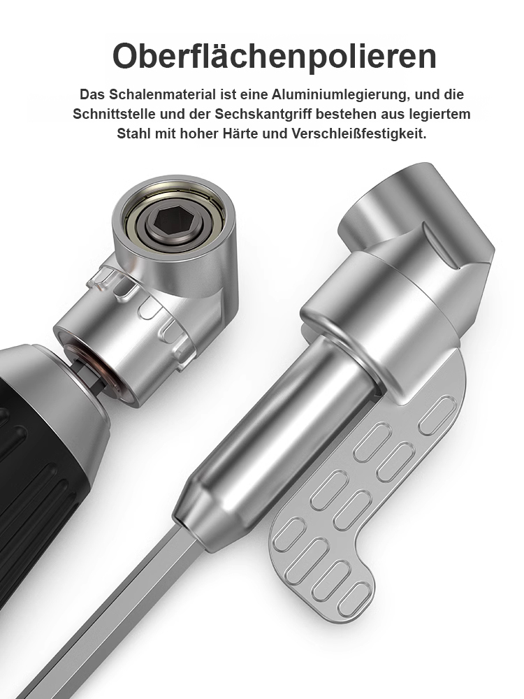 Multifunktionale Winkelschraubendreher-Bits, die keine Enge fürchten.