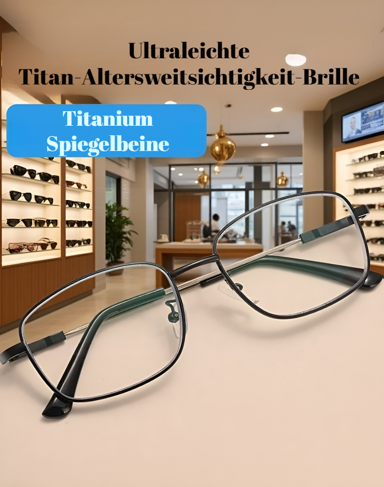 Ultraleichte Multifokus-Lesebrille mit Titan-Gestell