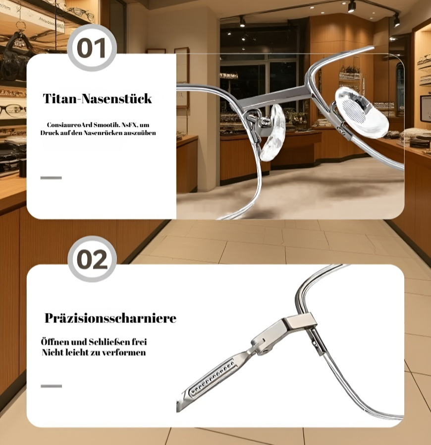 Ultraleichte Brillenfassung für stilbewusste Männer