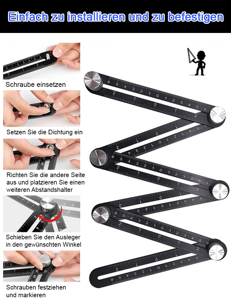 [Universal-Bohrwerkzeug] Multifunktionales Faltlineal