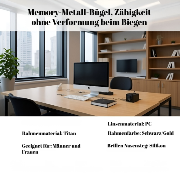 Intelligente Zoom- und Farbwechsel-Gedächtnis-Titan-Lesebrille