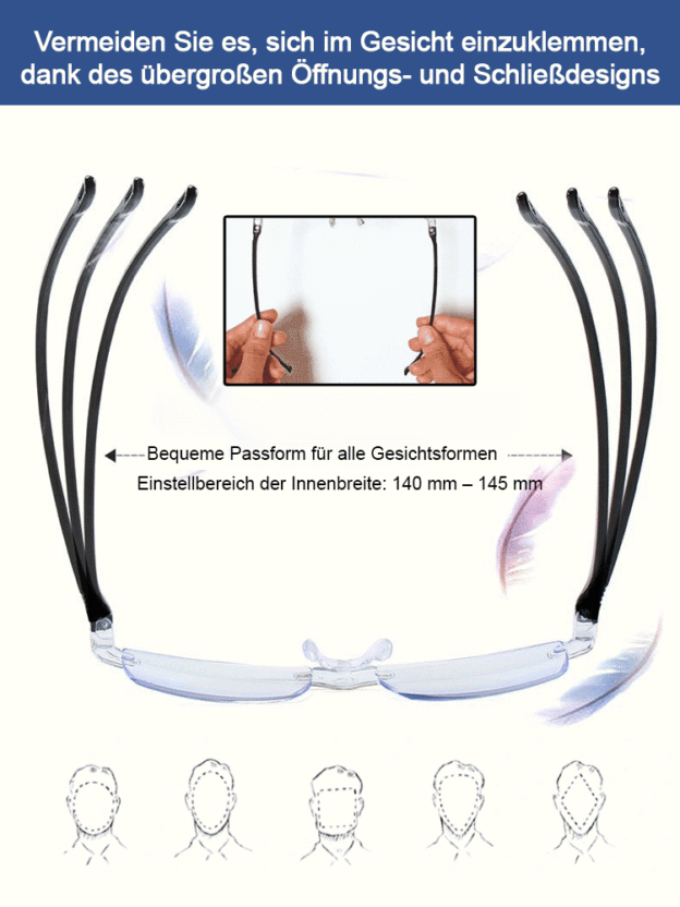 【Kein Sehtest Nötig】Adaptive Flüssigkristall Fokus Brille | 0 bis 10,0 dpt Einstellbar | Autofokus 0,01s |Ultraleicht 6g | Kratzfest & Robust 👓