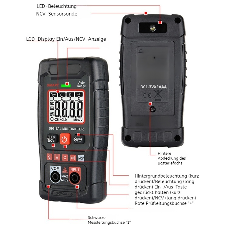 Vollautomatisches hochpräzises intelligentes Anti-Burn-Digitalmultimeter