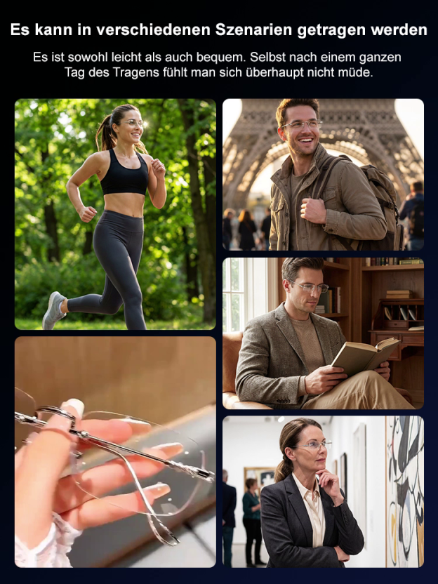 [Ohne Sehtest] Jena Optik-Technologie - Smarte Autofokus-Brille | Automatischer Fokus für Nah und Fern | Blaulichtfilter |Lichtempfindlicher Farbwechsel | Ultraleichter Titanrahmen 💎👓