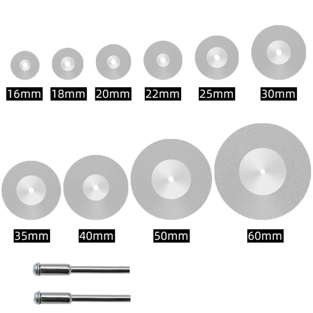 Wertes Set mit zehn Diamant-Sandpolier- und Trennscheiben 2 Pleuelstangen frei