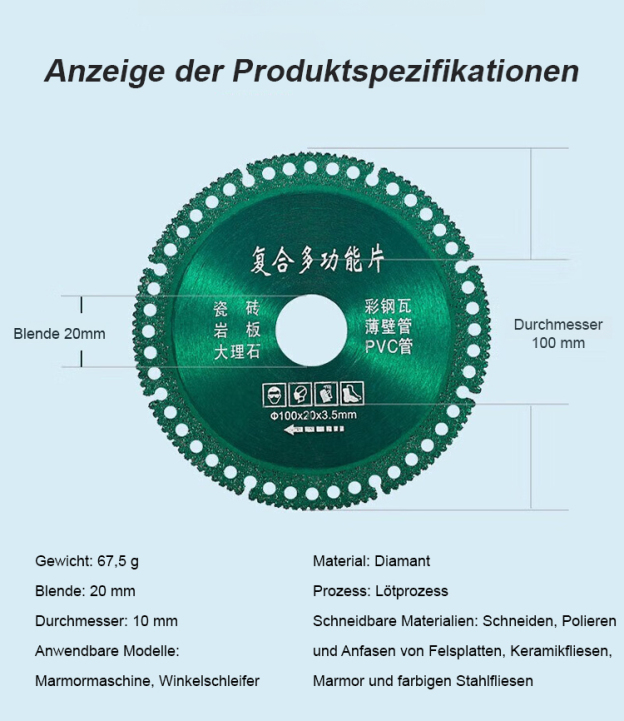 Mehrzweck-Verbundtrennscheibe