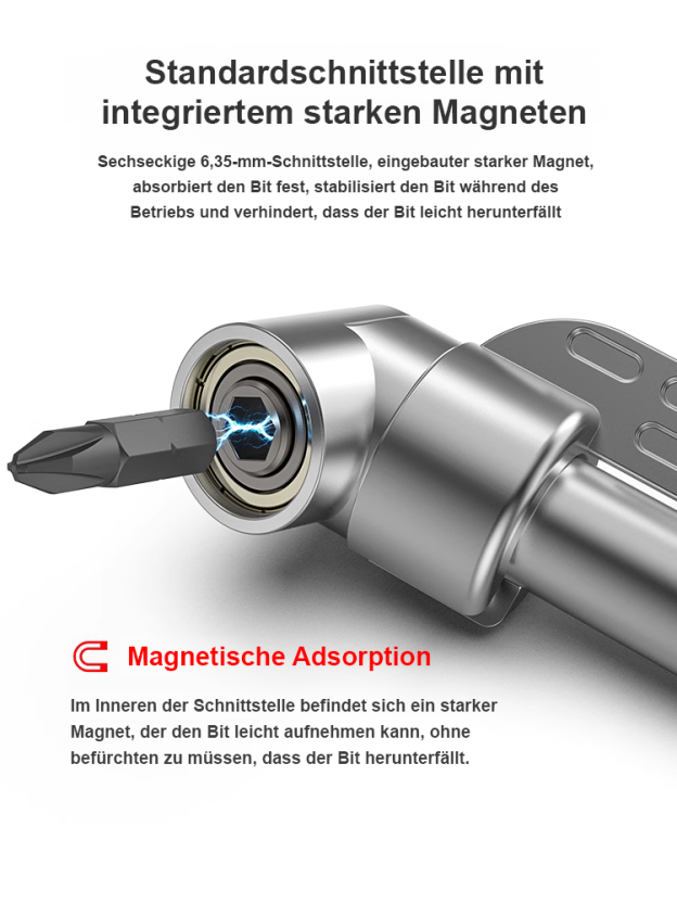 Multifunktionale Winkelschraubendreher-Bits, die keine Enge fürchten.