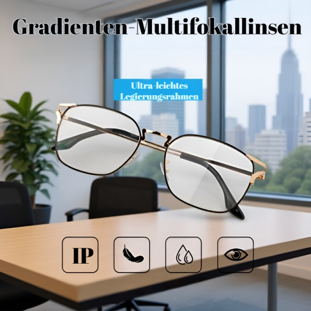 Blaulichtfilter-Multifokus-Lesebrille aus Ultraleichtem Titan