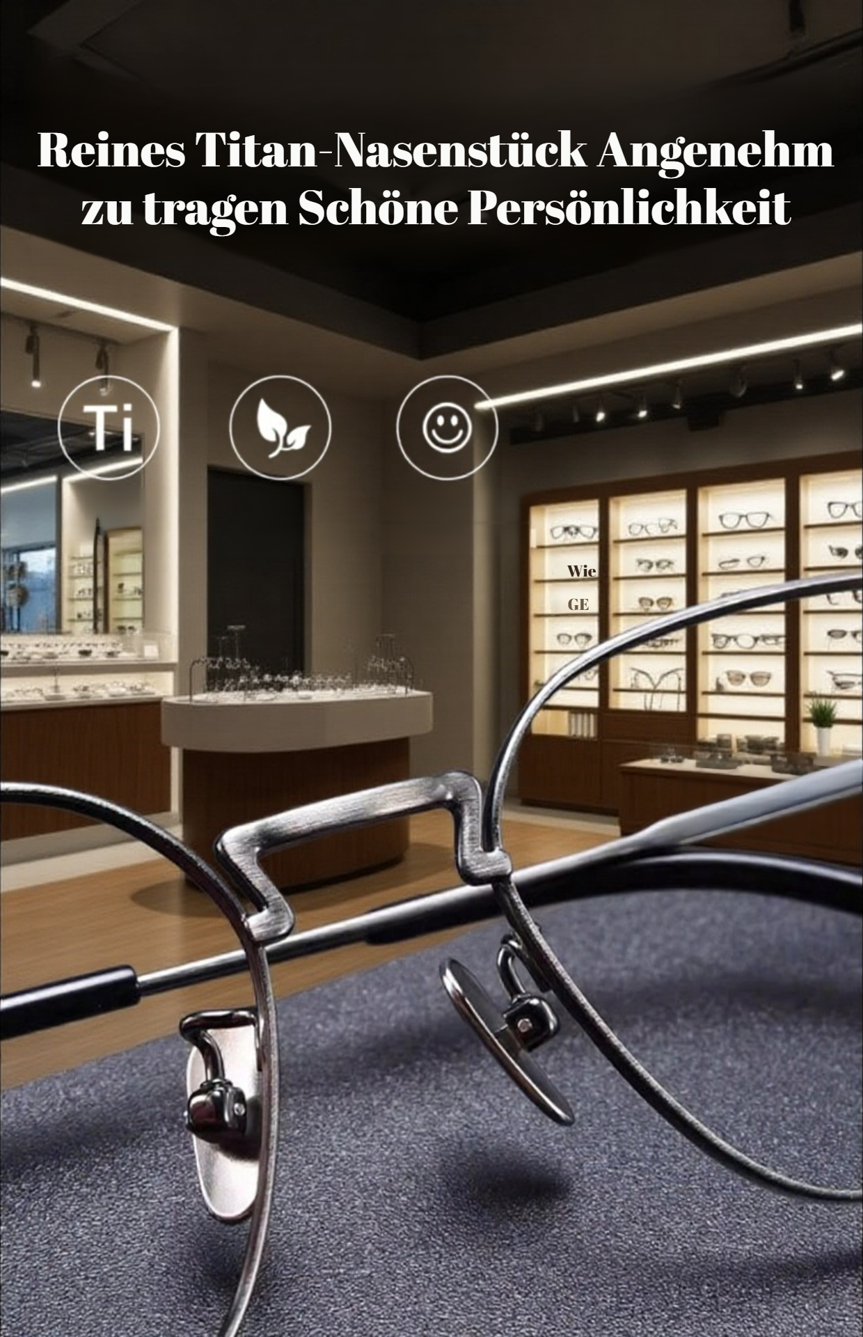 Lesebrille aus Titan mit multifokalen Gläsern für verschiedene Distanzen